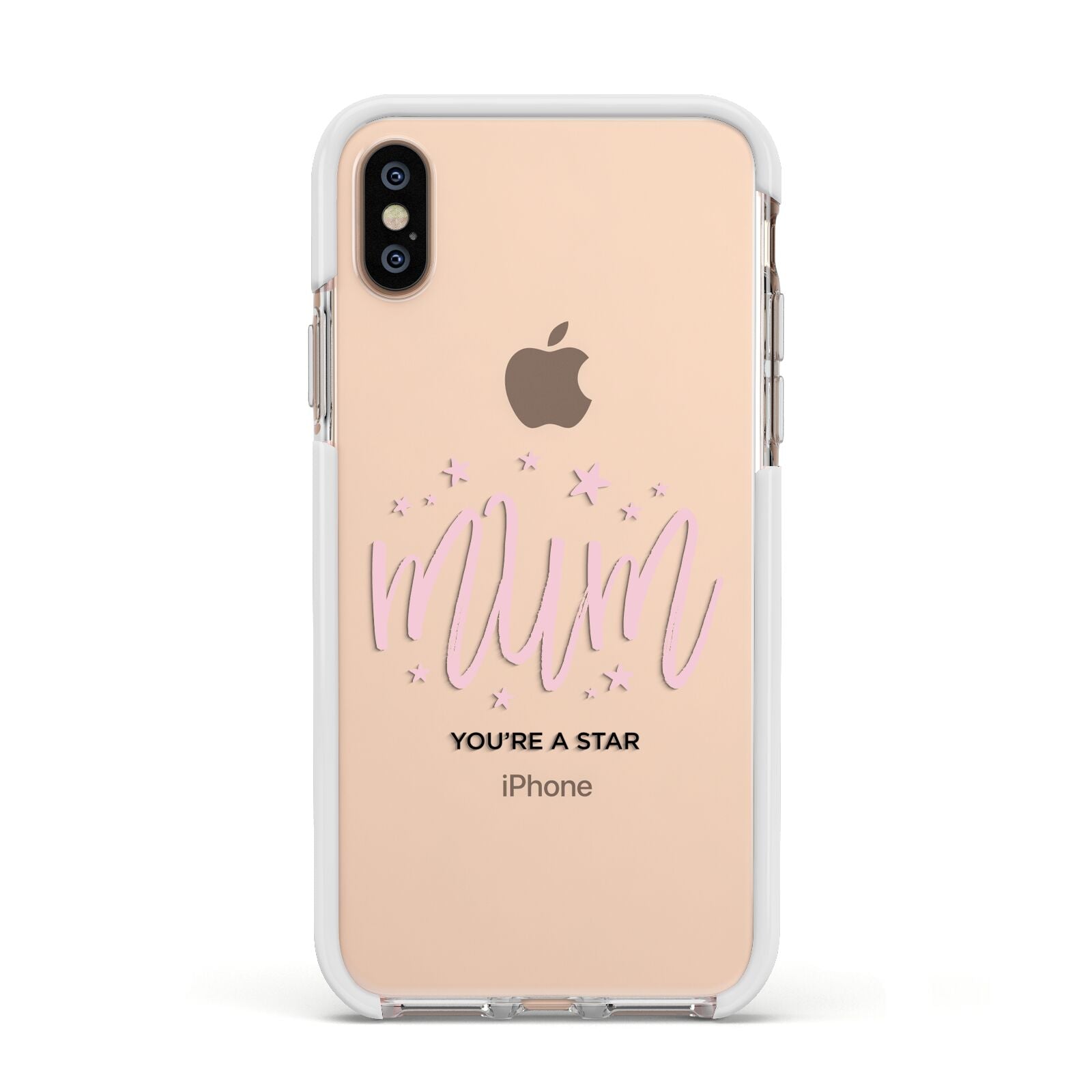 Mum Youre a Star Apple iPhone Xs Impact Case White Edge on Gold Phone