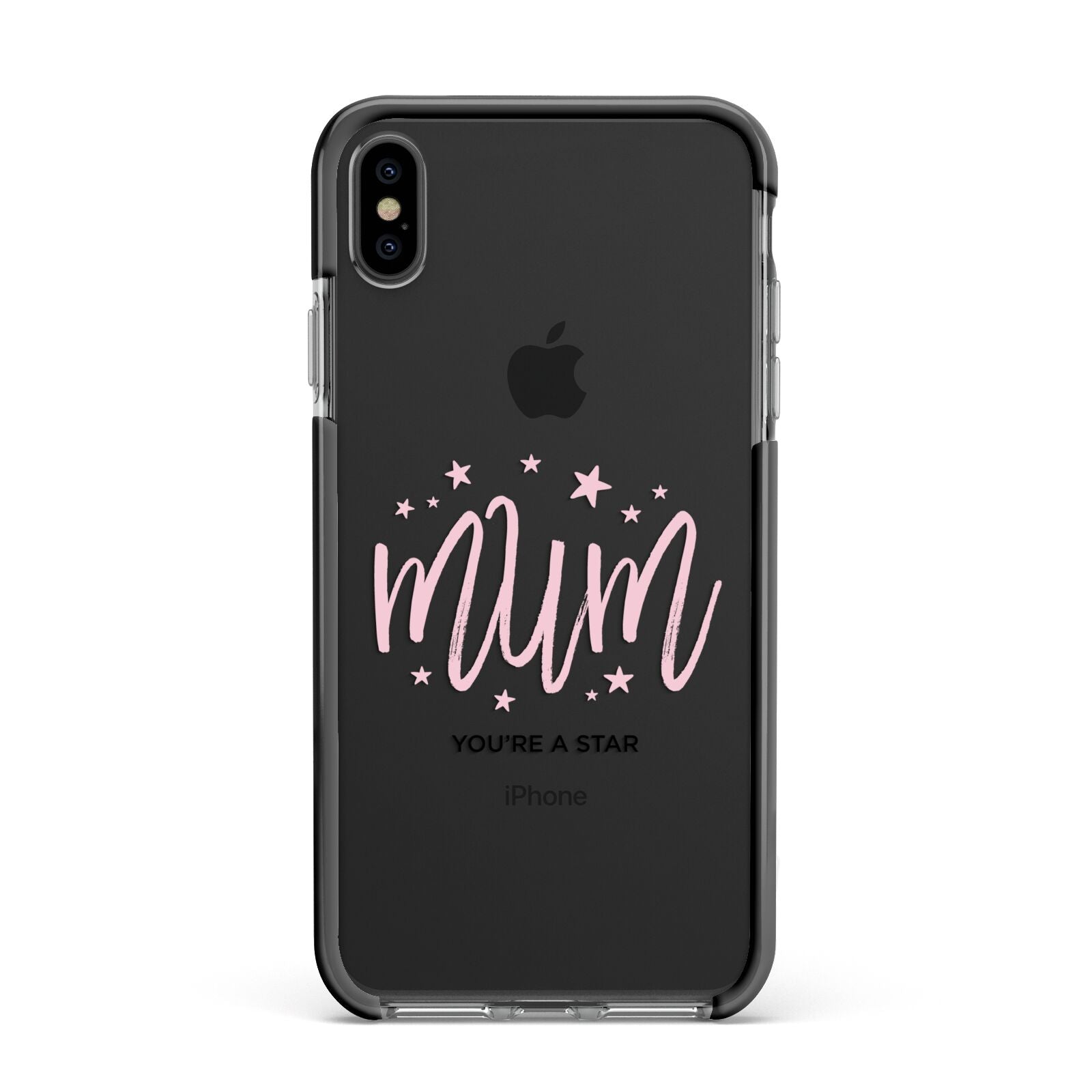 Mum Youre a Star Apple iPhone Xs Max Impact Case Black Edge on Black Phone