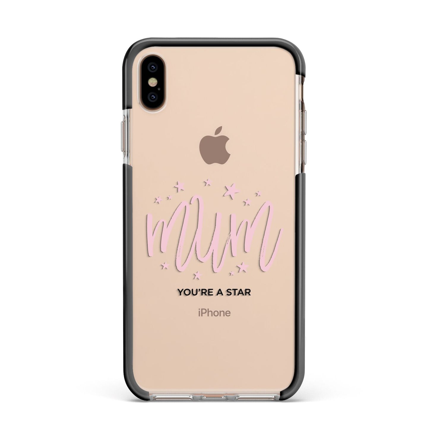 Mum Youre a Star Apple iPhone Xs Max Impact Case Black Edge on Gold Phone