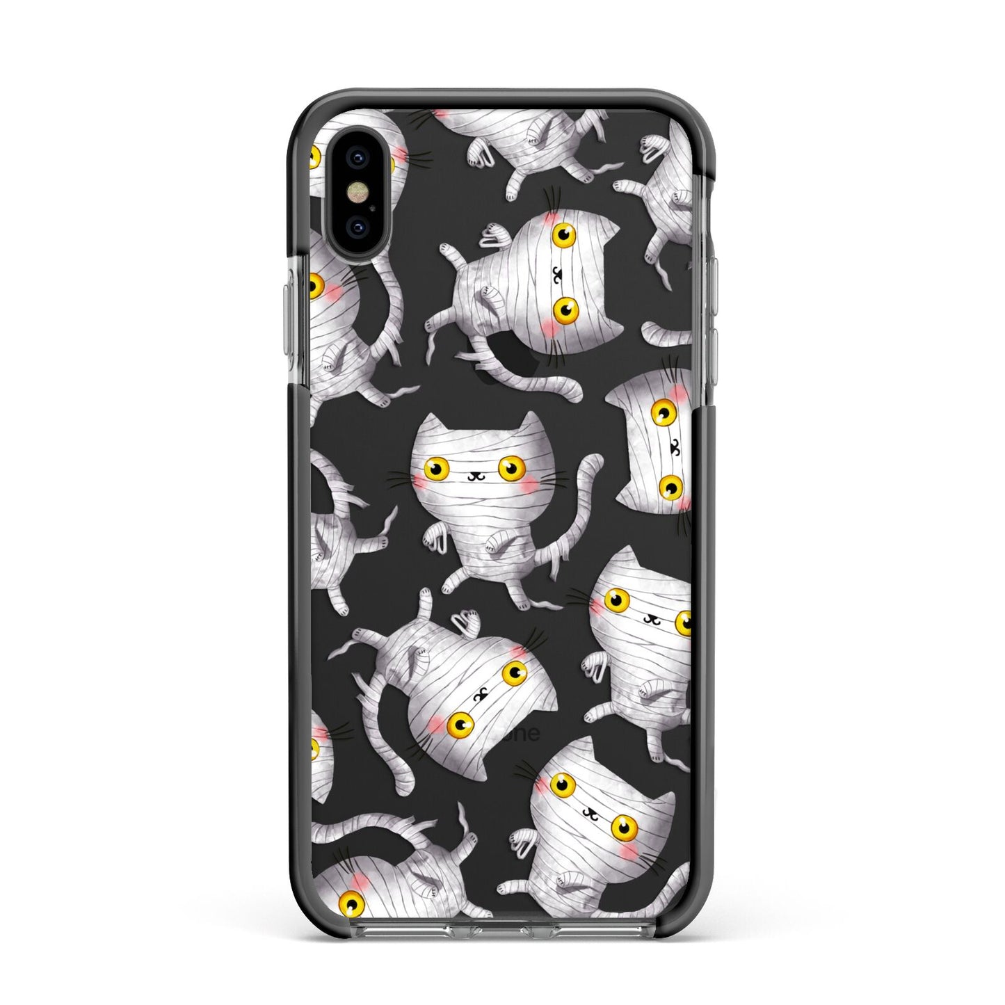 Mummy Cats Apple iPhone Xs Max Impact Case Black Edge on Black Phone