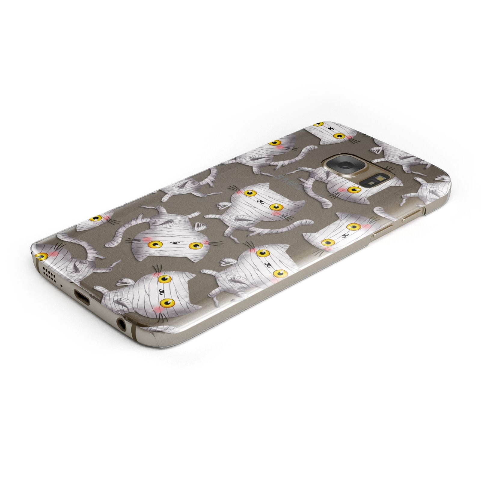 Mummy Cats Protective Samsung Galaxy Case Angled Image