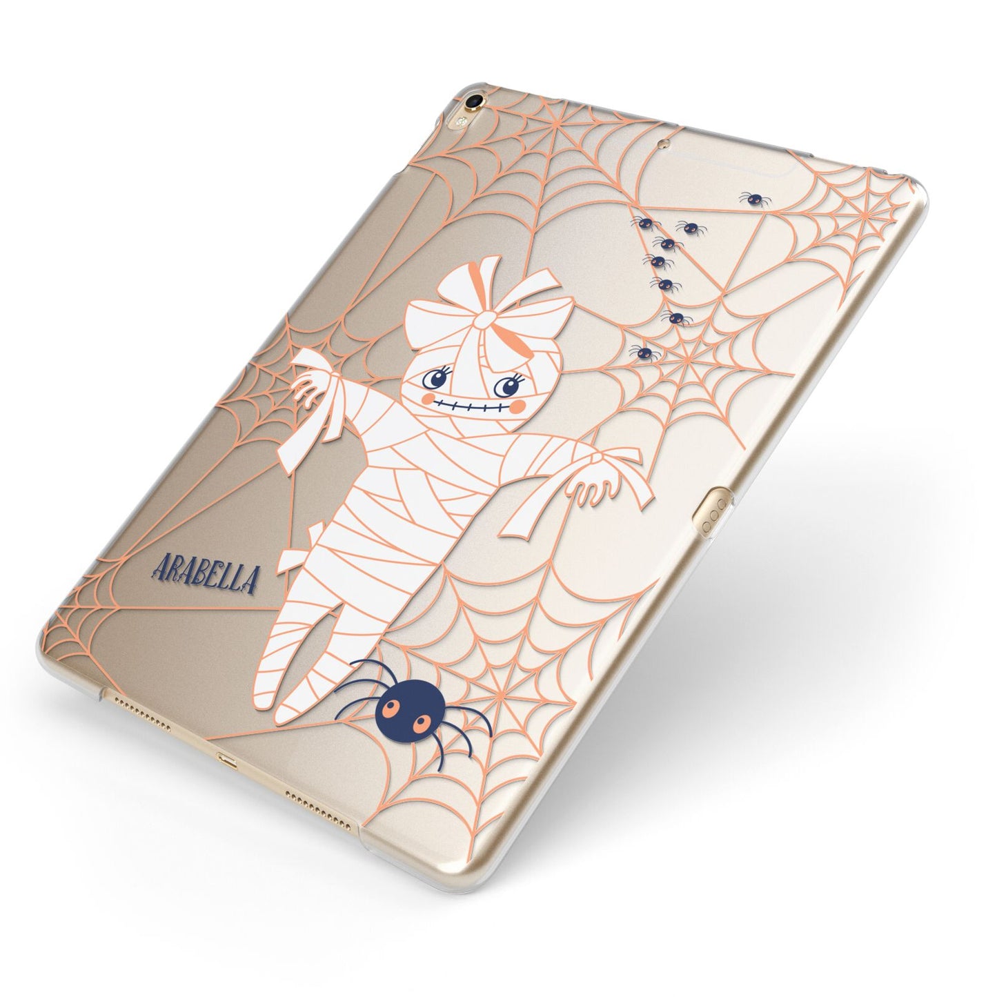 Mummy Halloween Apple iPad Case on Gold iPad Side View