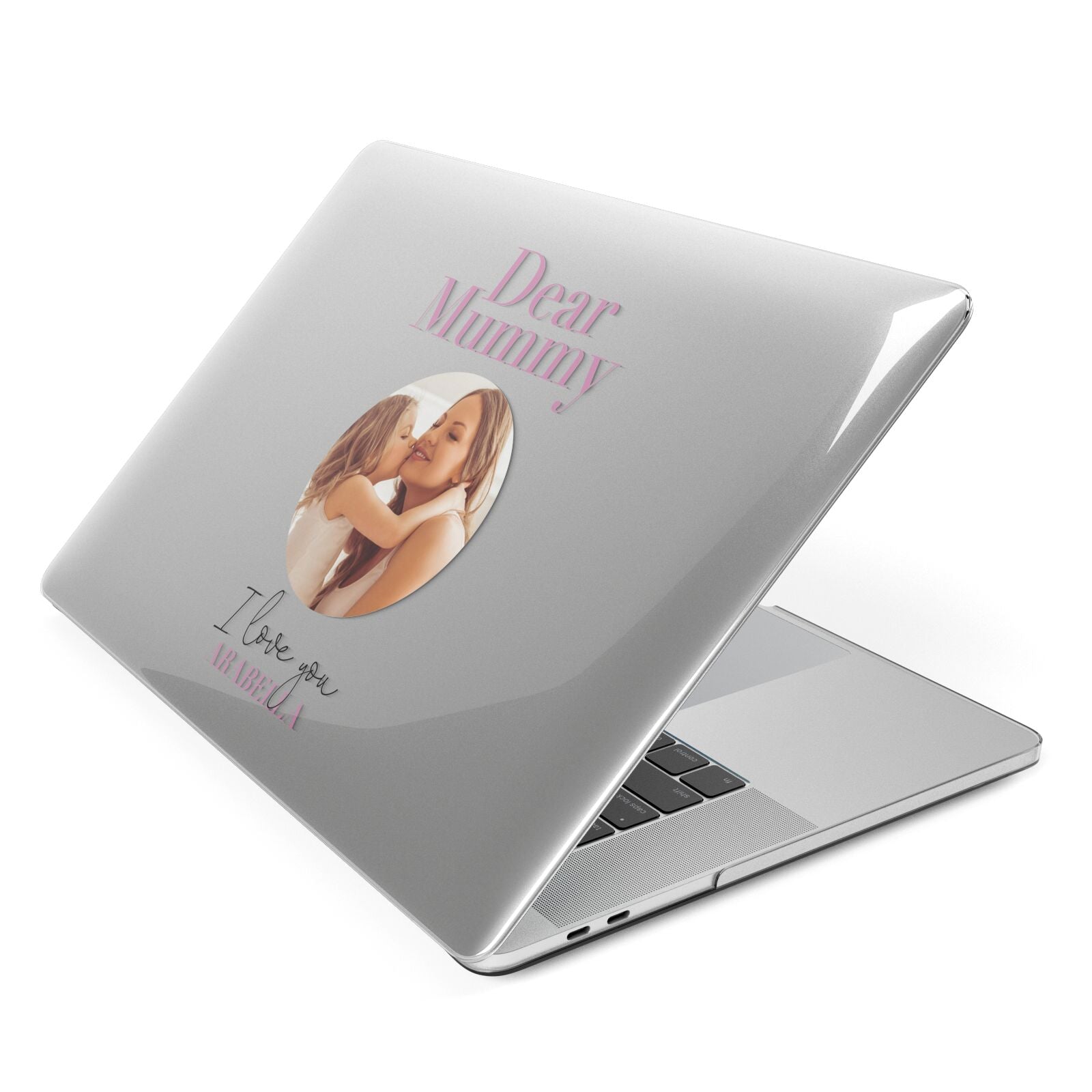 Mummy Personalised Photo with Text Apple MacBook Case Side View