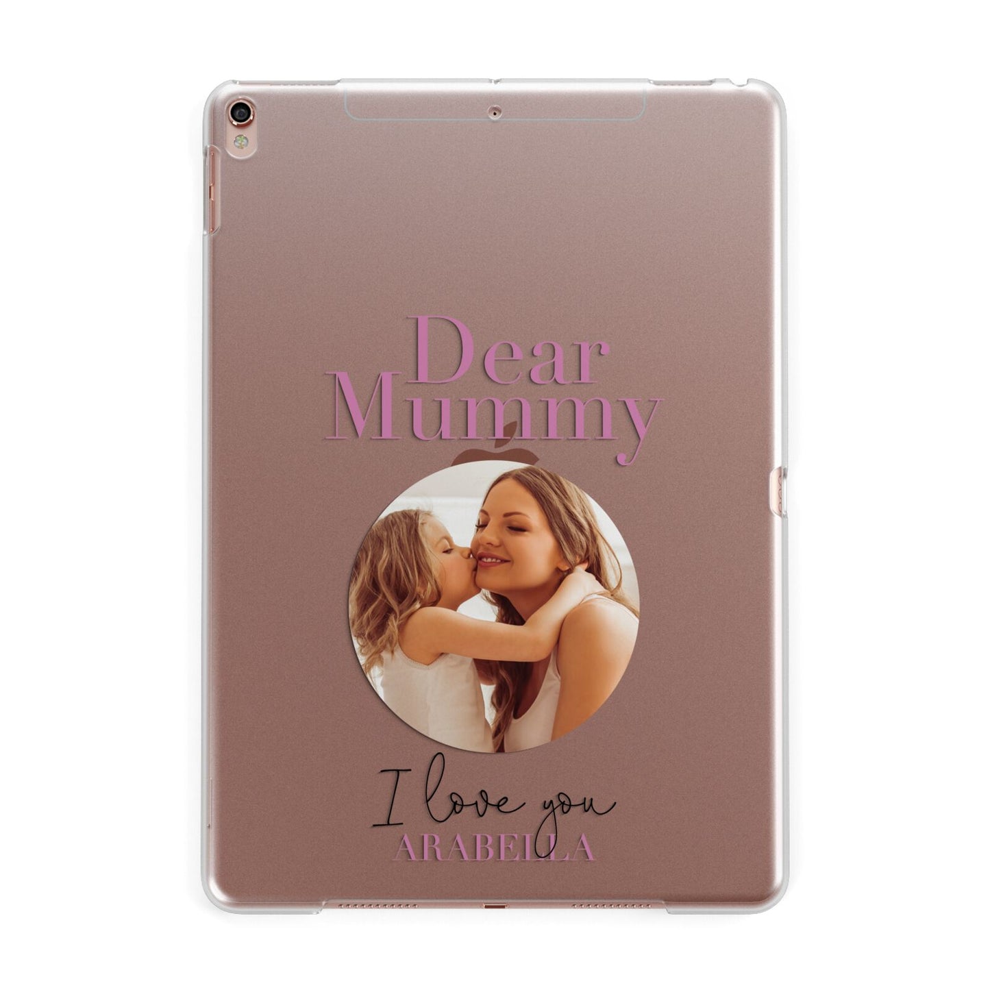 Mummy Personalised Photo with Text Apple iPad Rose Gold Case