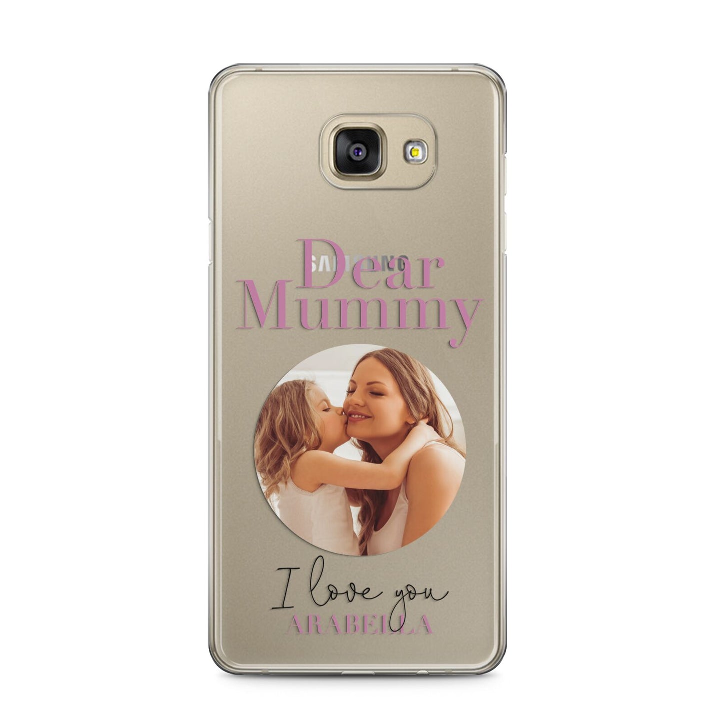 Mummy Personalised Photo with Text Samsung Galaxy A5 2016 Case on gold phone