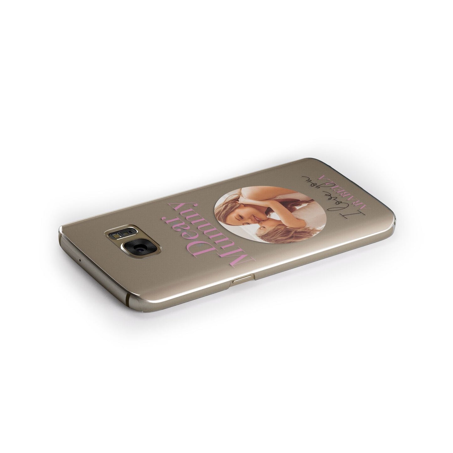 Mummy Personalised Photo with Text Samsung Galaxy Case Side Close Up