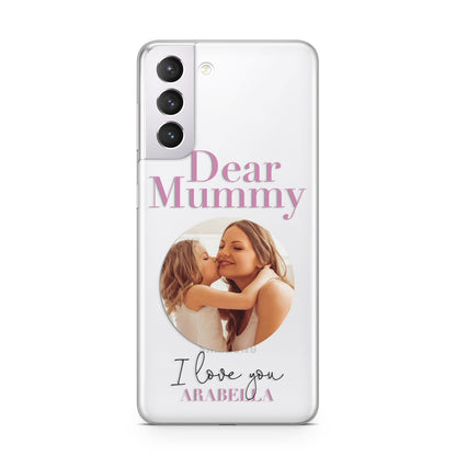 Mummy Personalised Photo with Text Samsung S21 Case