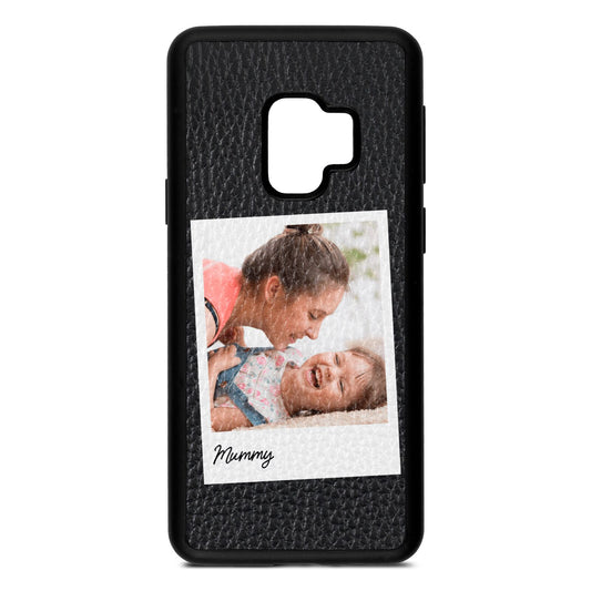 Mummy Photo Black Pebble Leather Samsung S9 Case