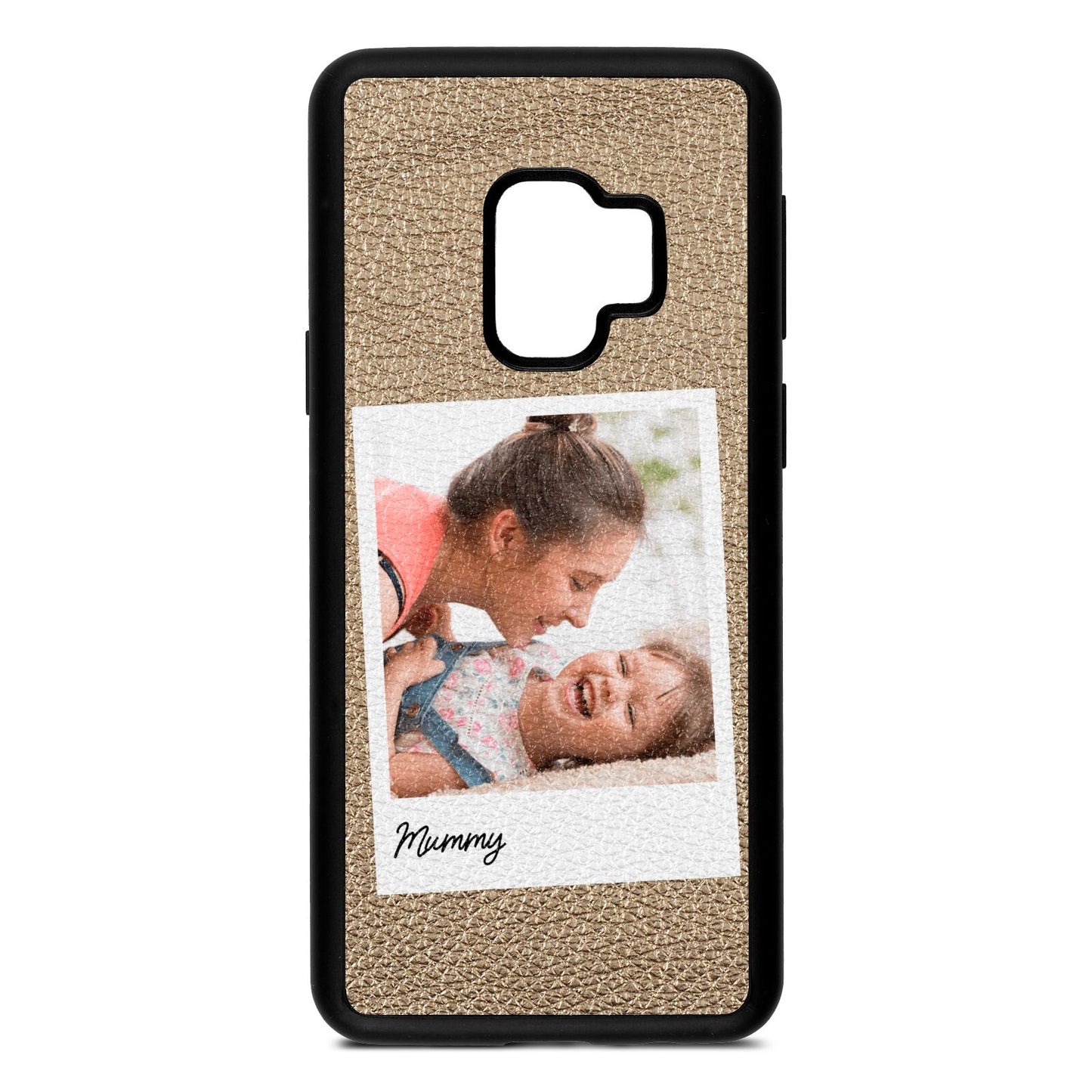 Mummy Photo Gold Pebble Leather Samsung S9 Case