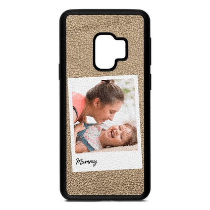 Mummy Photo Gold Pebble Leather Samsung S9 Case