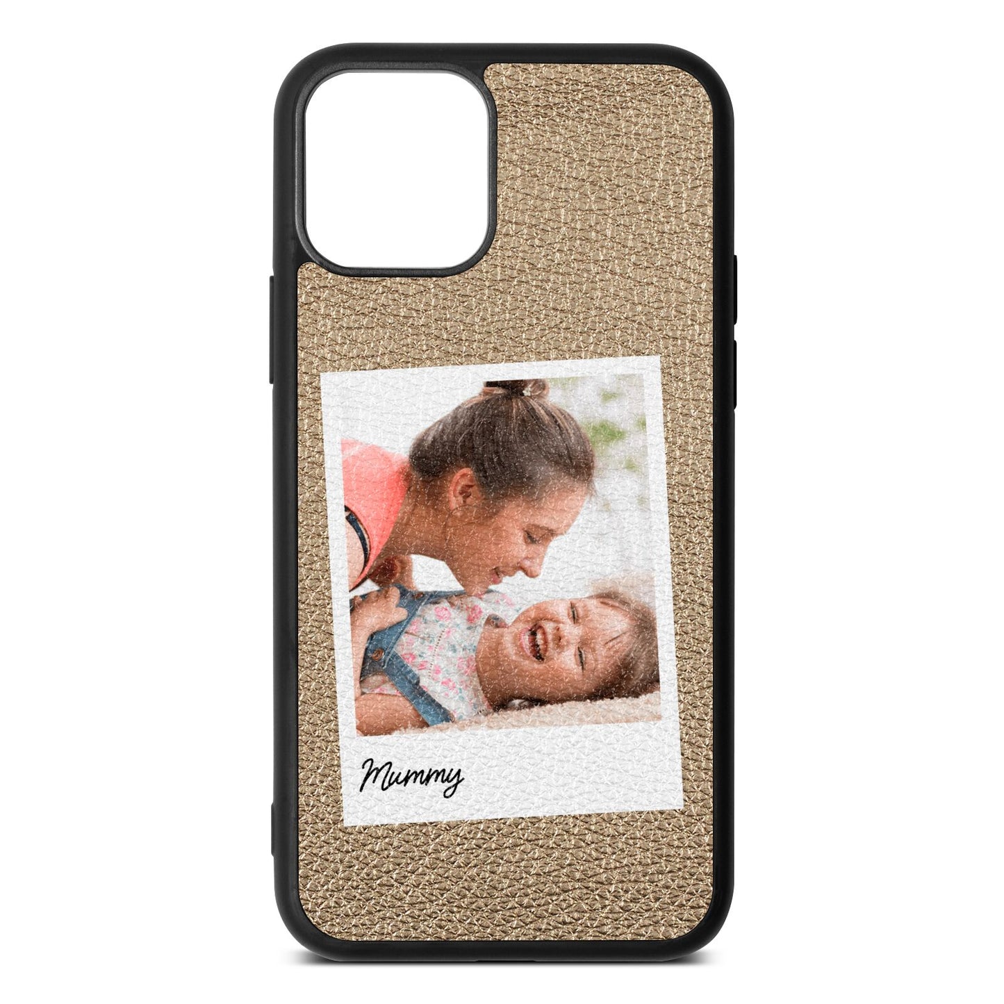 Mummy Photo Gold Pebble Leather iPhone 11 Case