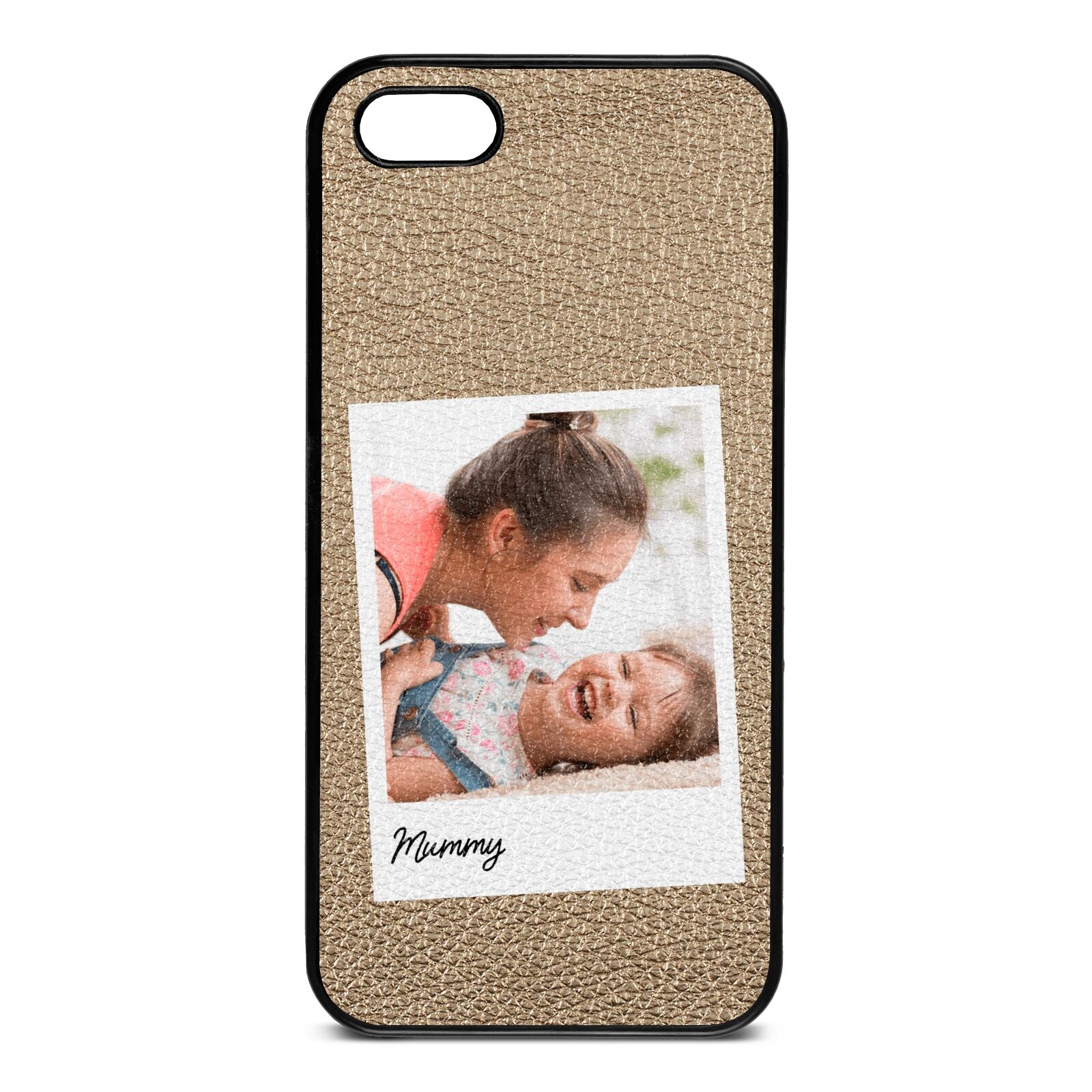 Mummy Photo Gold Pebble Leather iPhone 5 Case