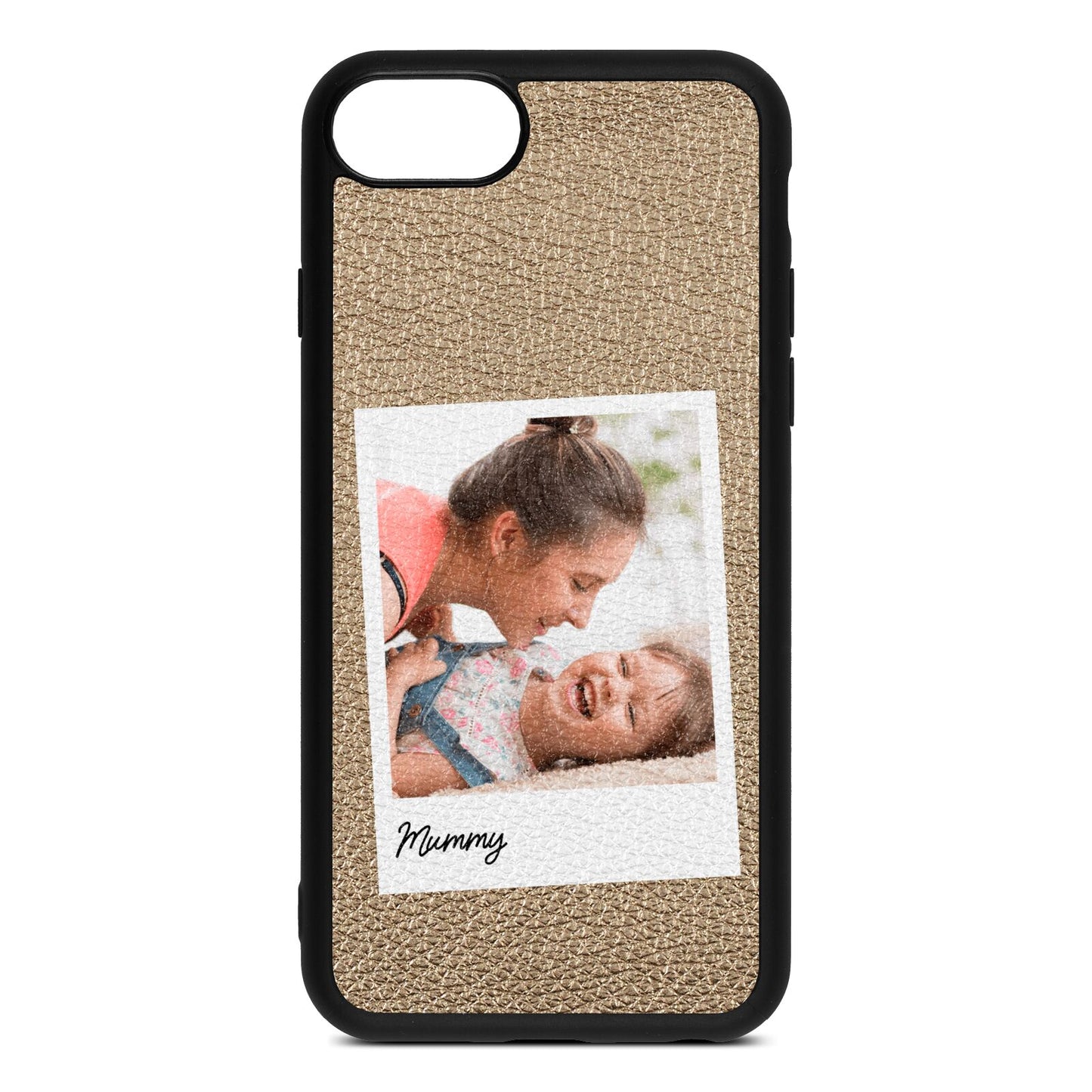 Mummy Photo Gold Pebble Leather iPhone 8 Case