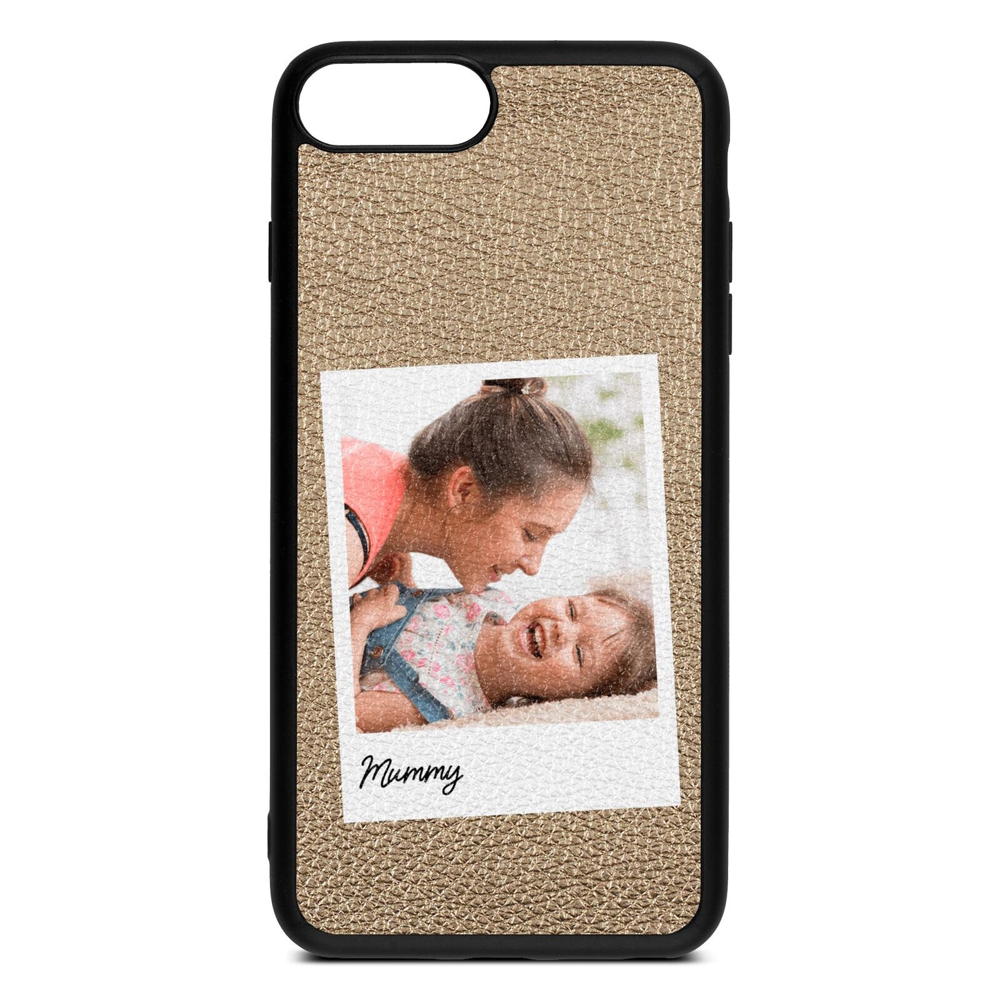 Mummy Photo Gold Pebble Leather iPhone 8 Plus Case