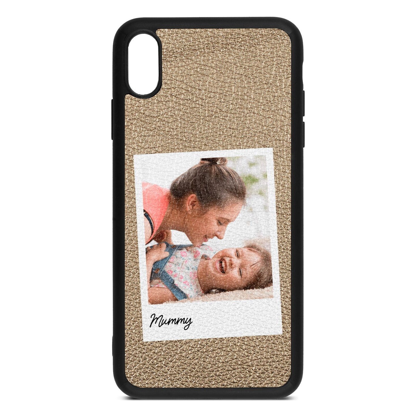 Mummy Photo Gold Pebble Leather iPhone Xs Max Case