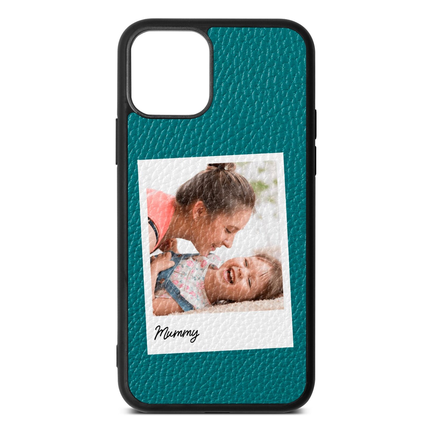 Mummy Photo Green Pebble Leather iPhone 11 Case