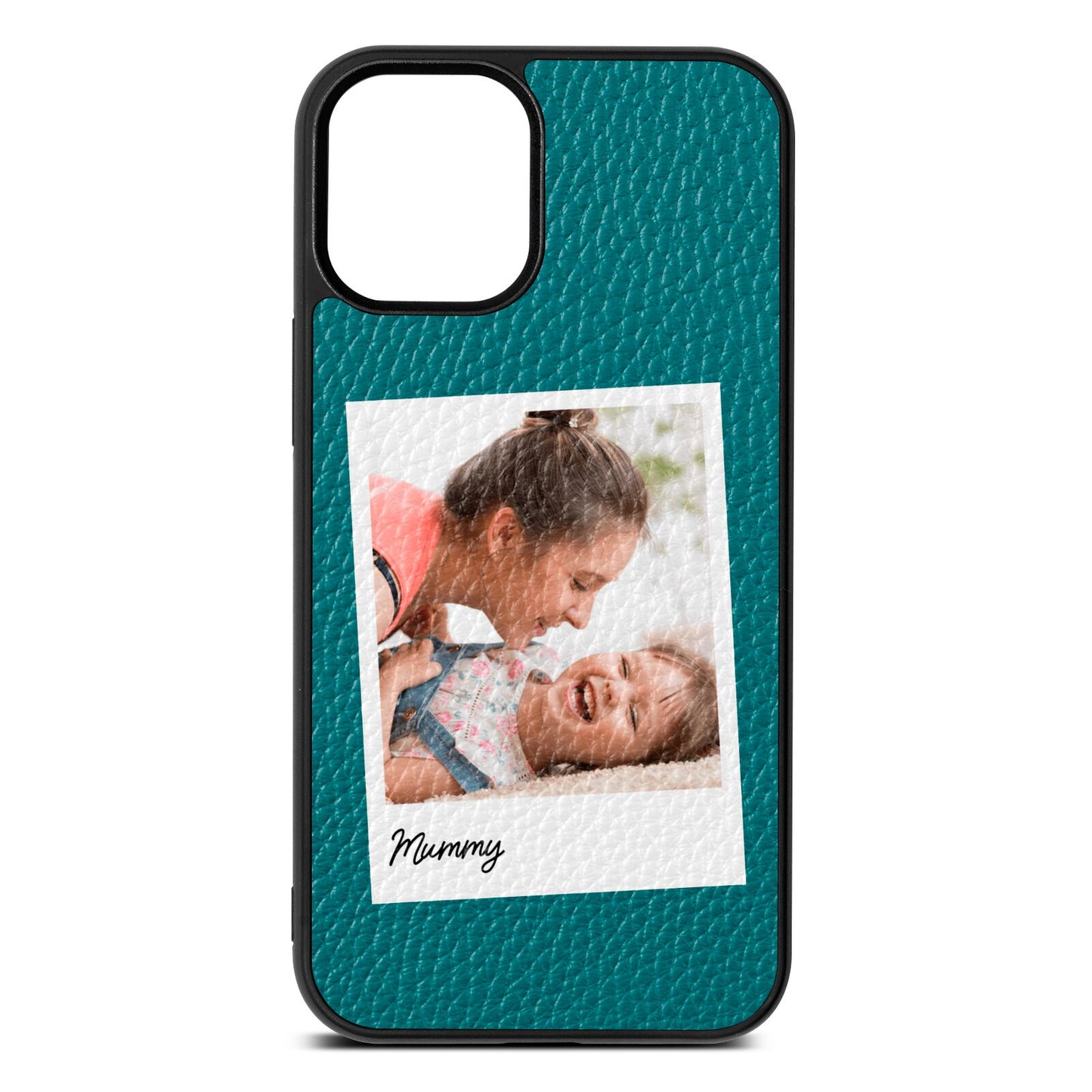 Mummy Photo Green Pebble Leather iPhone 12 Mini Case