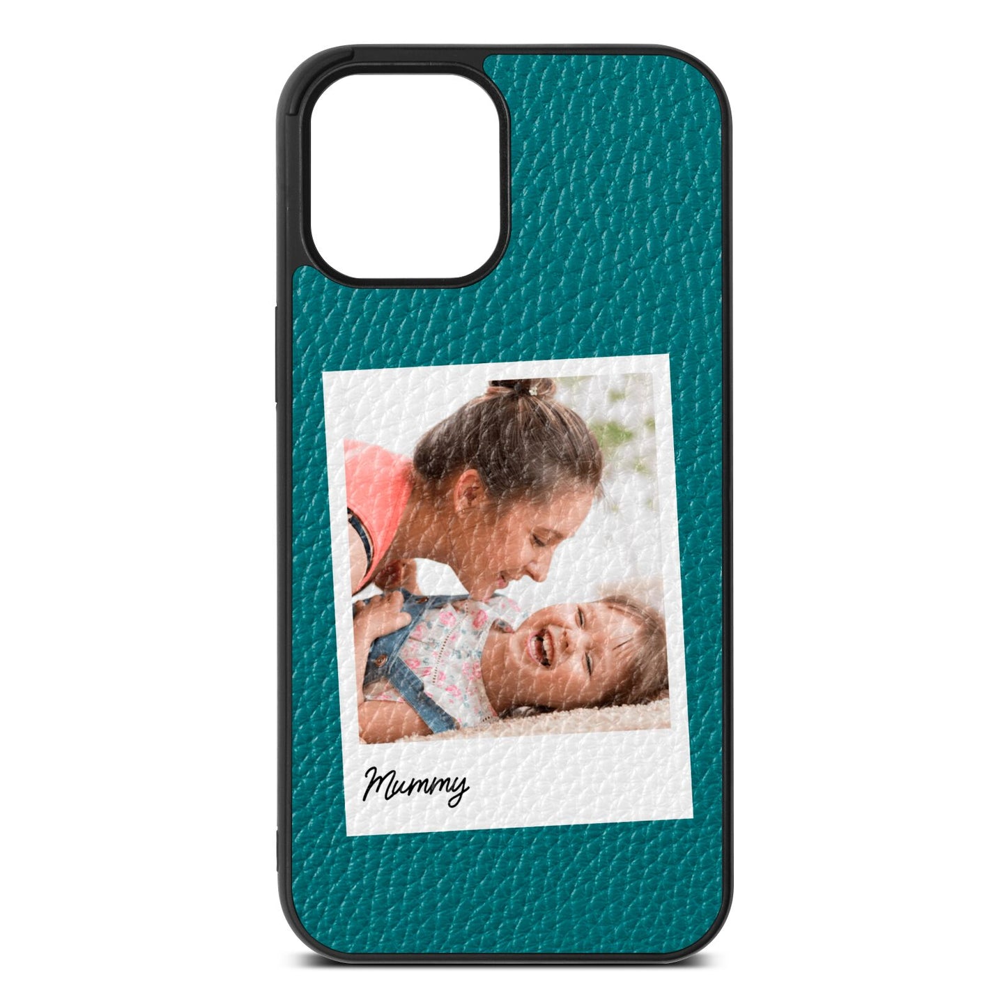 Mummy Photo Green Pebble Leather iPhone 12 Pro Max Case