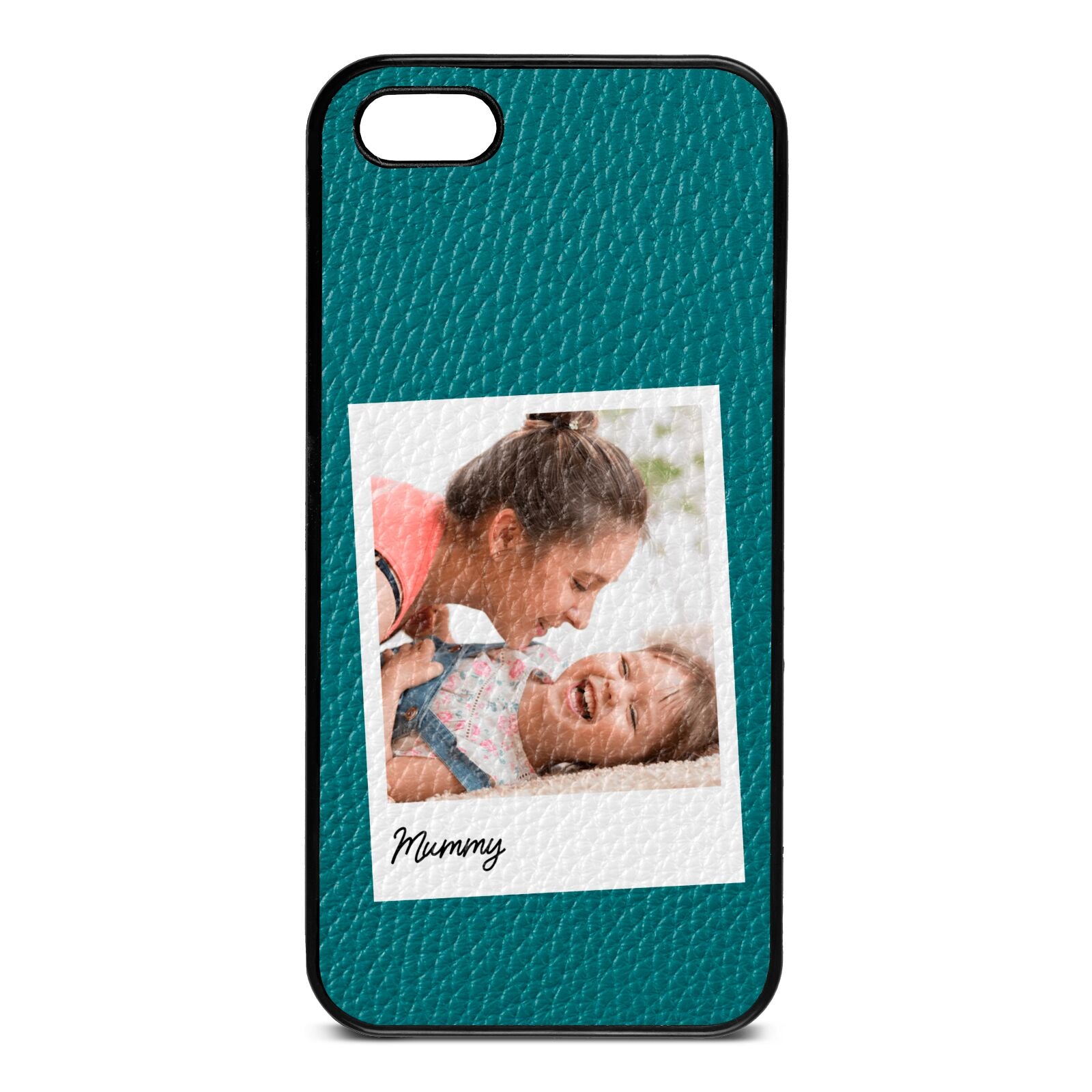 Mummy Photo Green Pebble Leather iPhone 5 Case