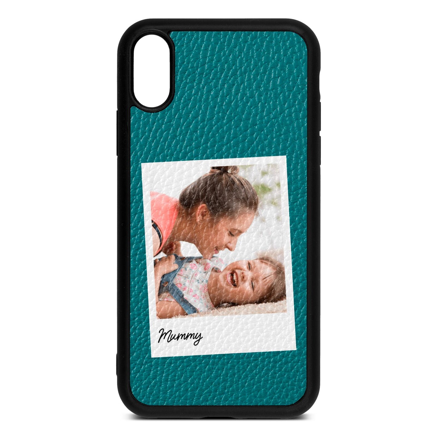 Mummy Photo Green Pebble Leather iPhone Xr Case