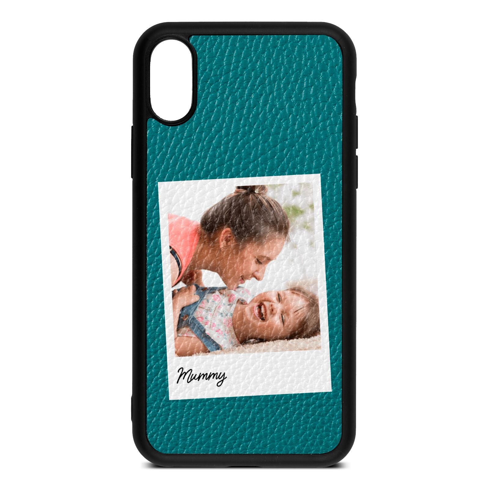 Mummy Photo Green Pebble Leather iPhone Xs Case