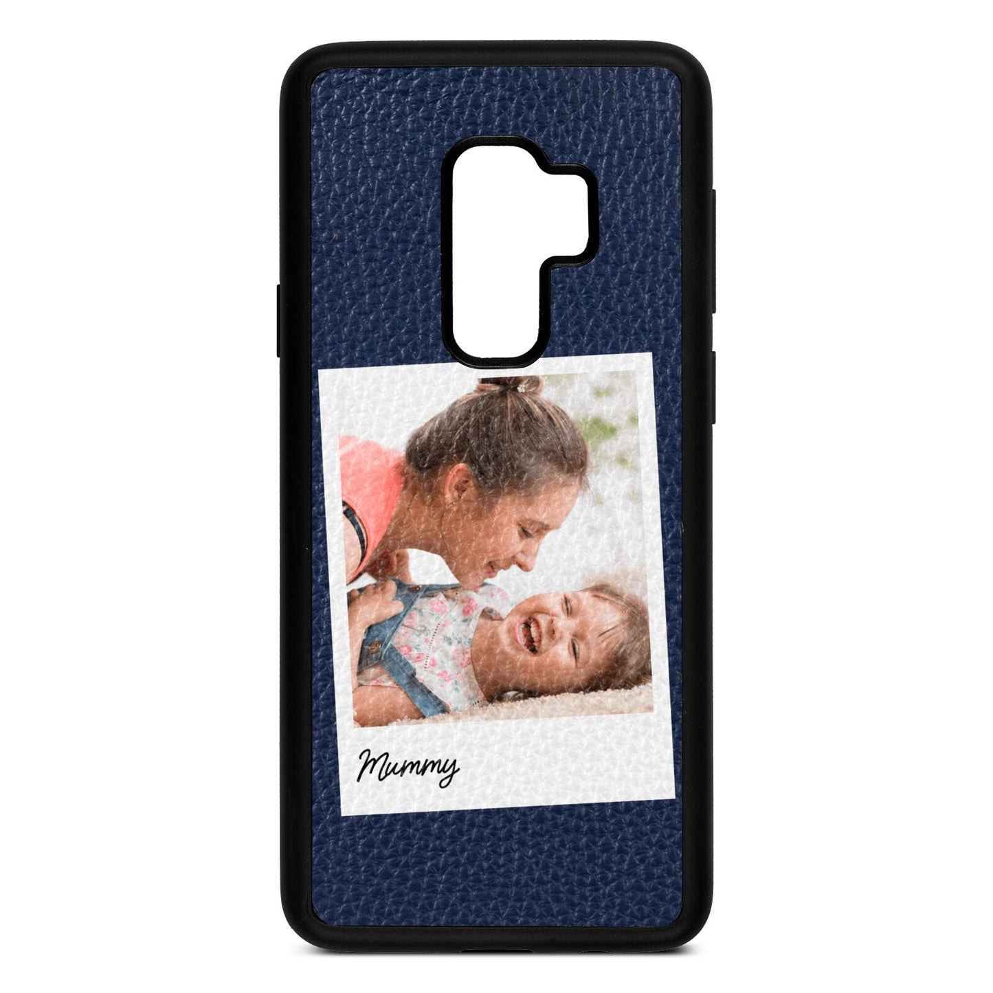 Mummy Photo Navy Blue Pebble Leather Samsung S9 Plus Case