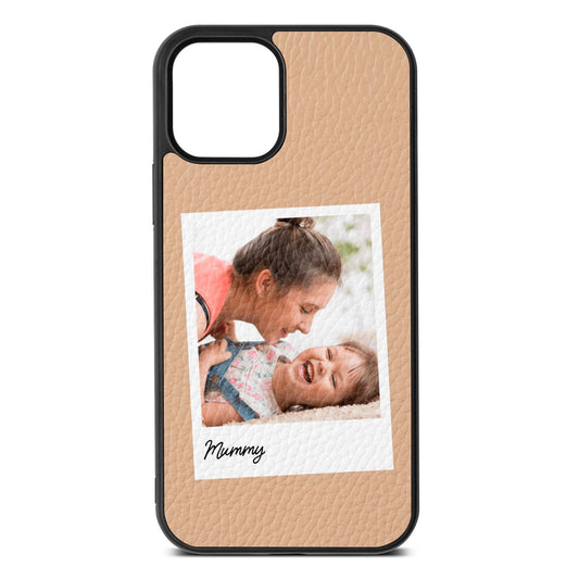 Mummy Photo Nude Pebble Leather iPhone 12 Case