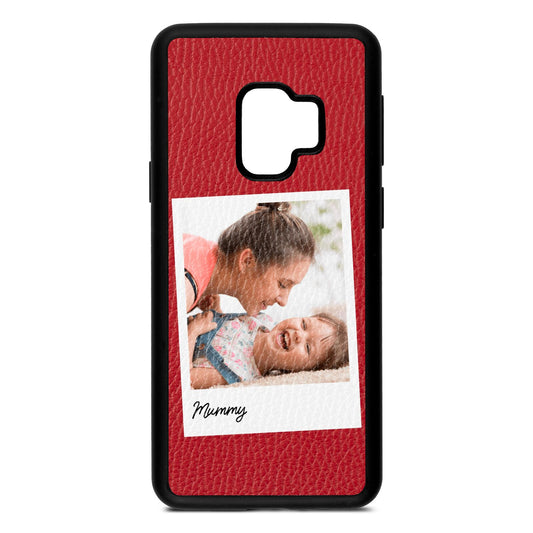 Mummy Photo Red Pebble Leather Samsung S9 Case