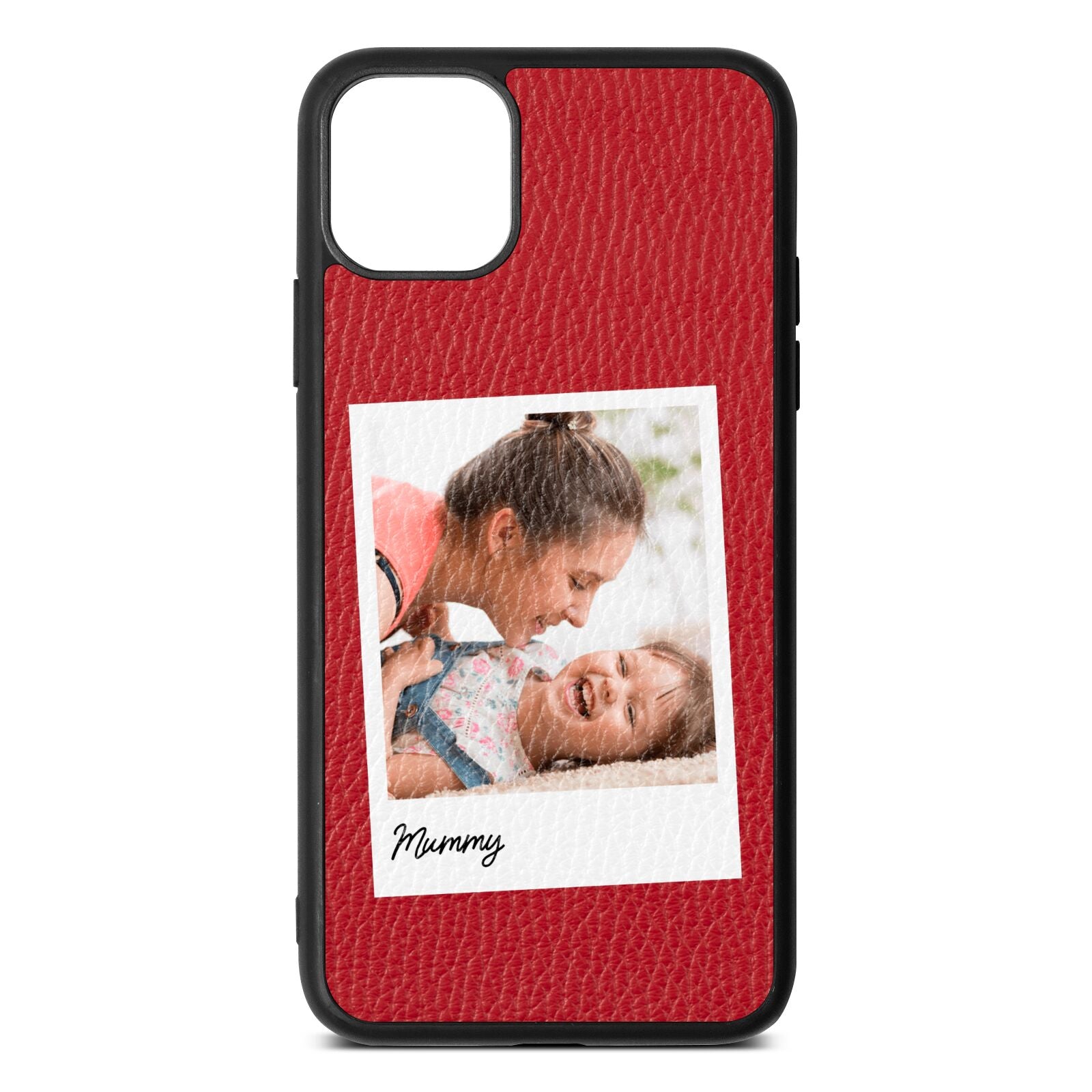 Mummy Photo Red Pebble Leather iPhone 11 Pro Max Case