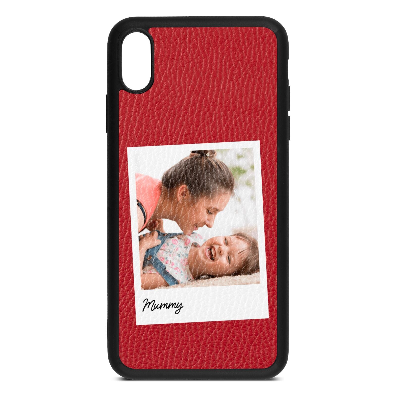 Mummy Photo Red Pebble Leather iPhone Xs Max Case