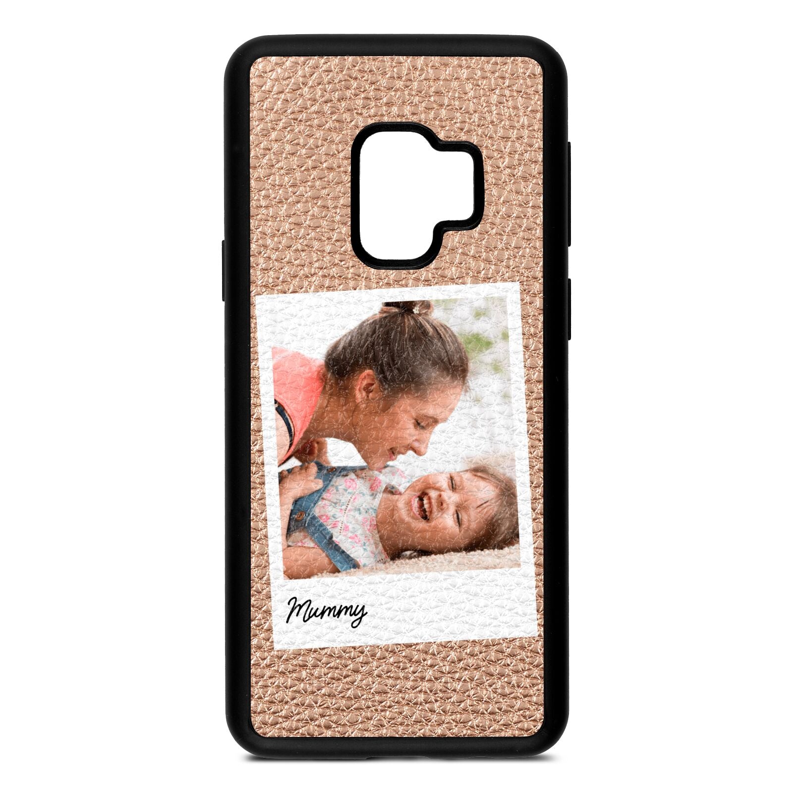 Mummy Photo Rose Gold Pebble Leather Samsung S9 Case