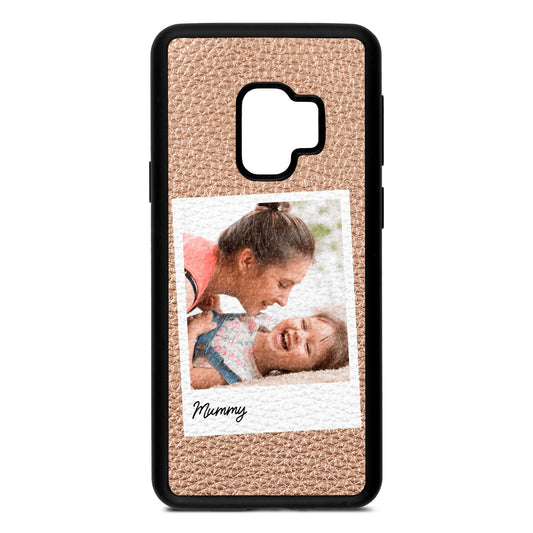 Mummy Photo Rose Gold Pebble Leather Samsung S9 Case