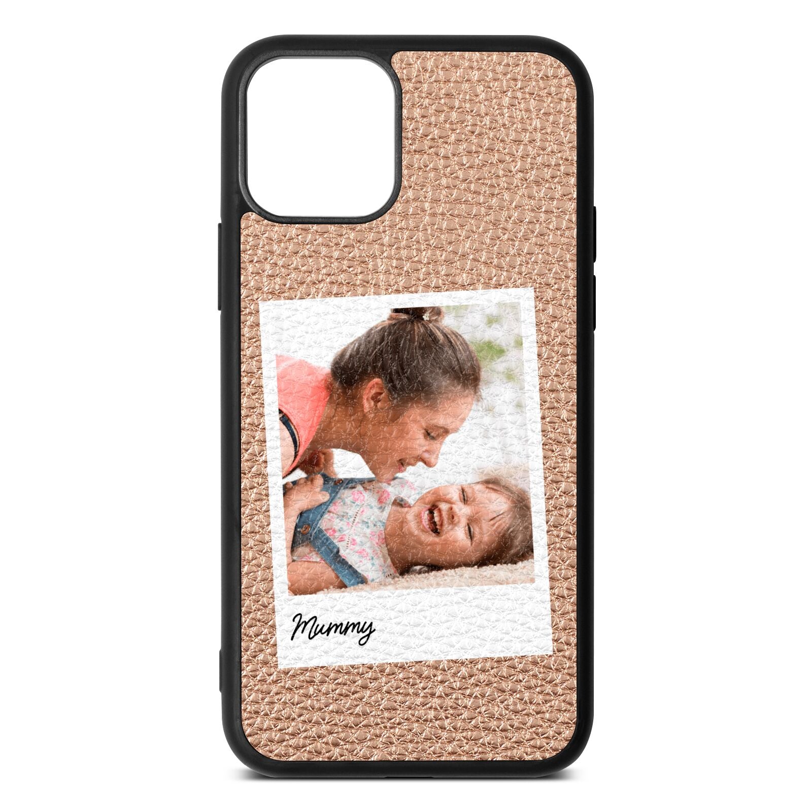 Mummy Photo Rose Gold Pebble Leather iPhone 11 Case