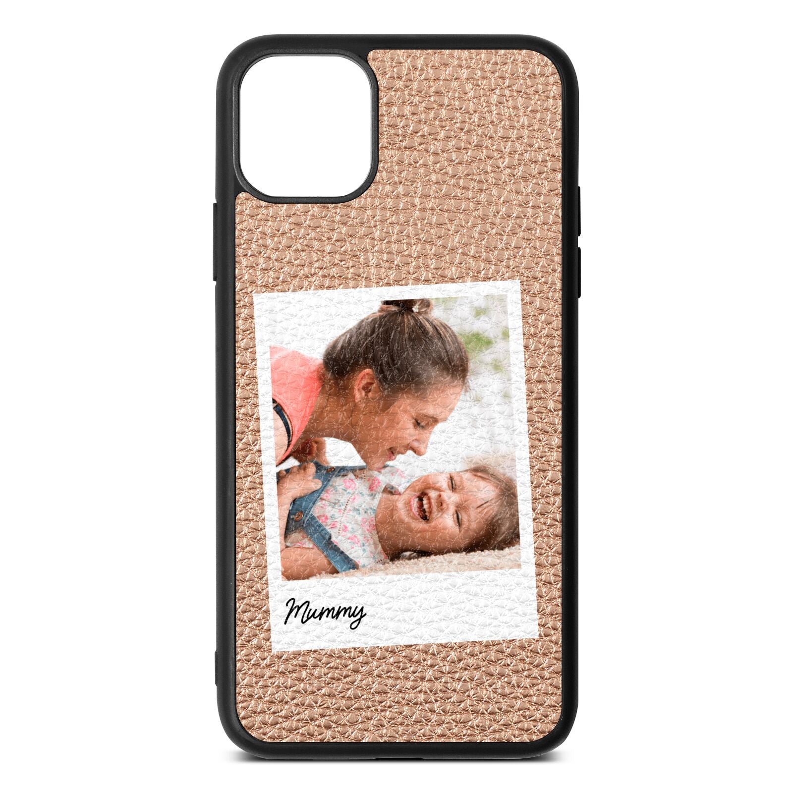 Mummy Photo Rose Gold Pebble Leather iPhone 11 Pro Max Case