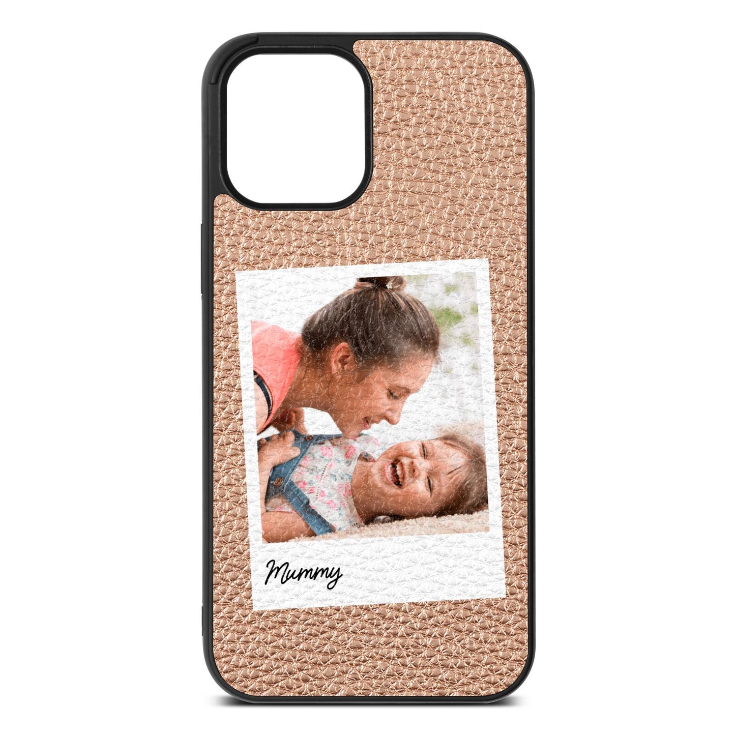 Mummy Photo Rose Gold Pebble Leather iPhone 12 Pro Max Case