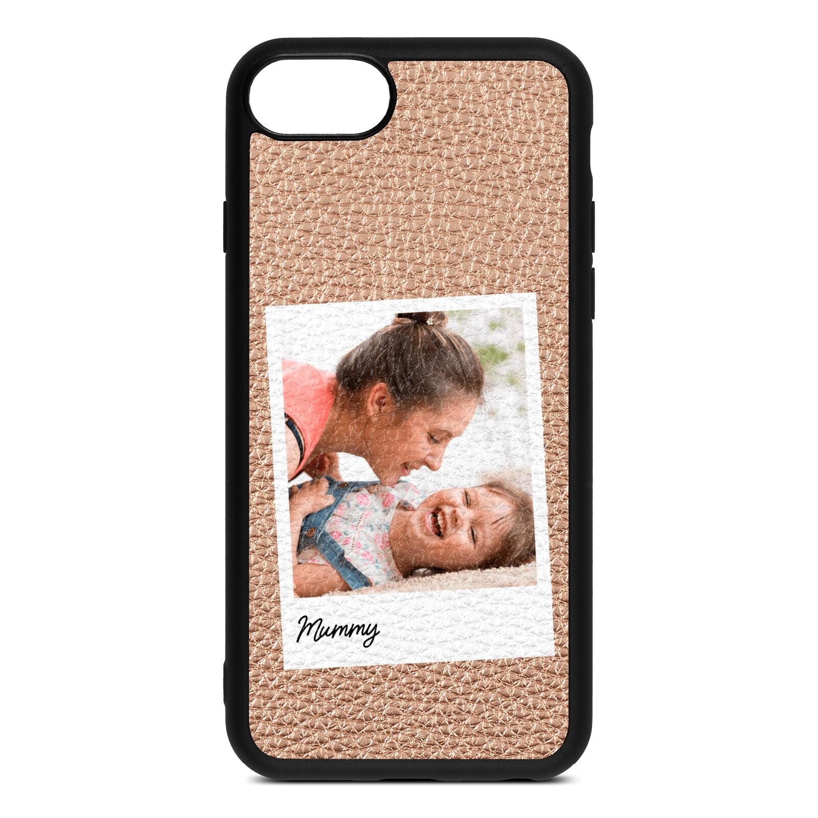 Mummy Photo Rose Gold Pebble Leather iPhone 8 Case