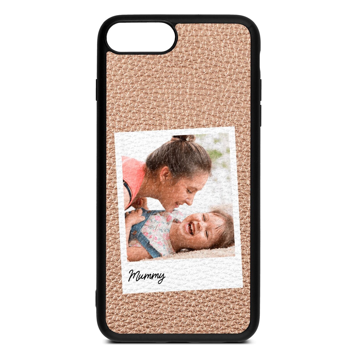 Mummy Photo Rose Gold Pebble Leather iPhone 8 Plus Case