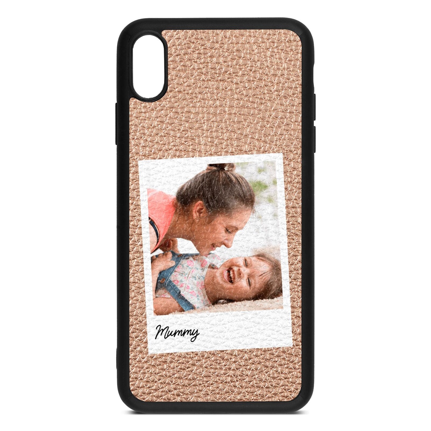 Mummy Photo Rose Gold Pebble Leather iPhone Xs Max Case