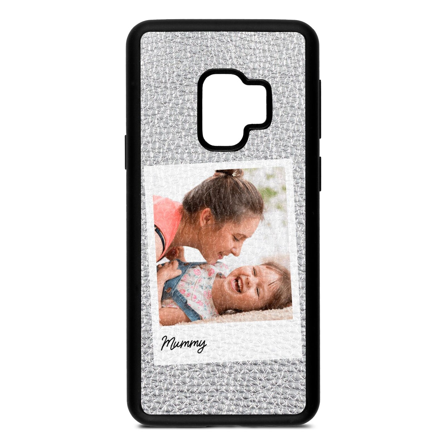 Mummy Photo Silver Pebble Leather Samsung S9 Case