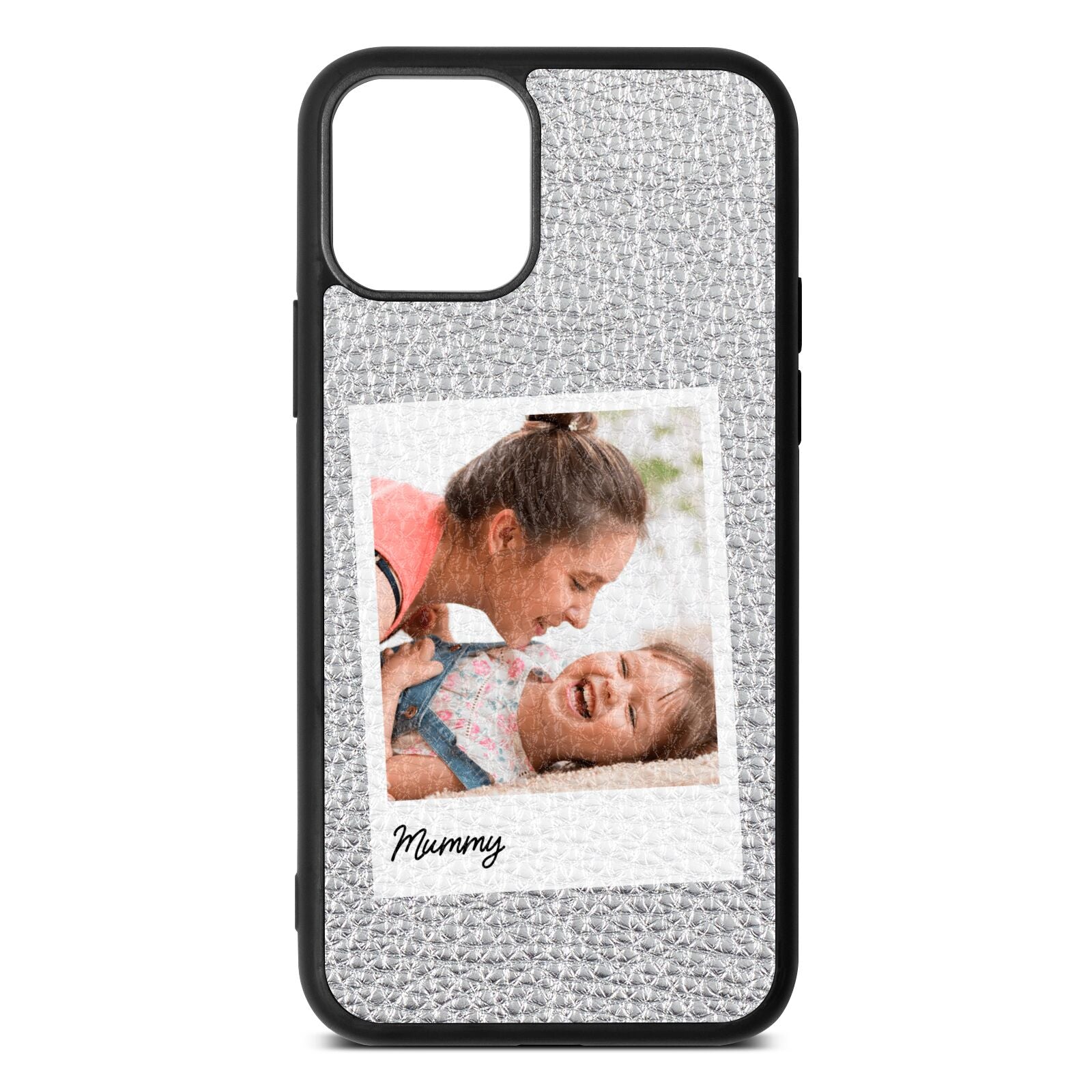 Mummy Photo Silver Pebble Leather iPhone 11 Case