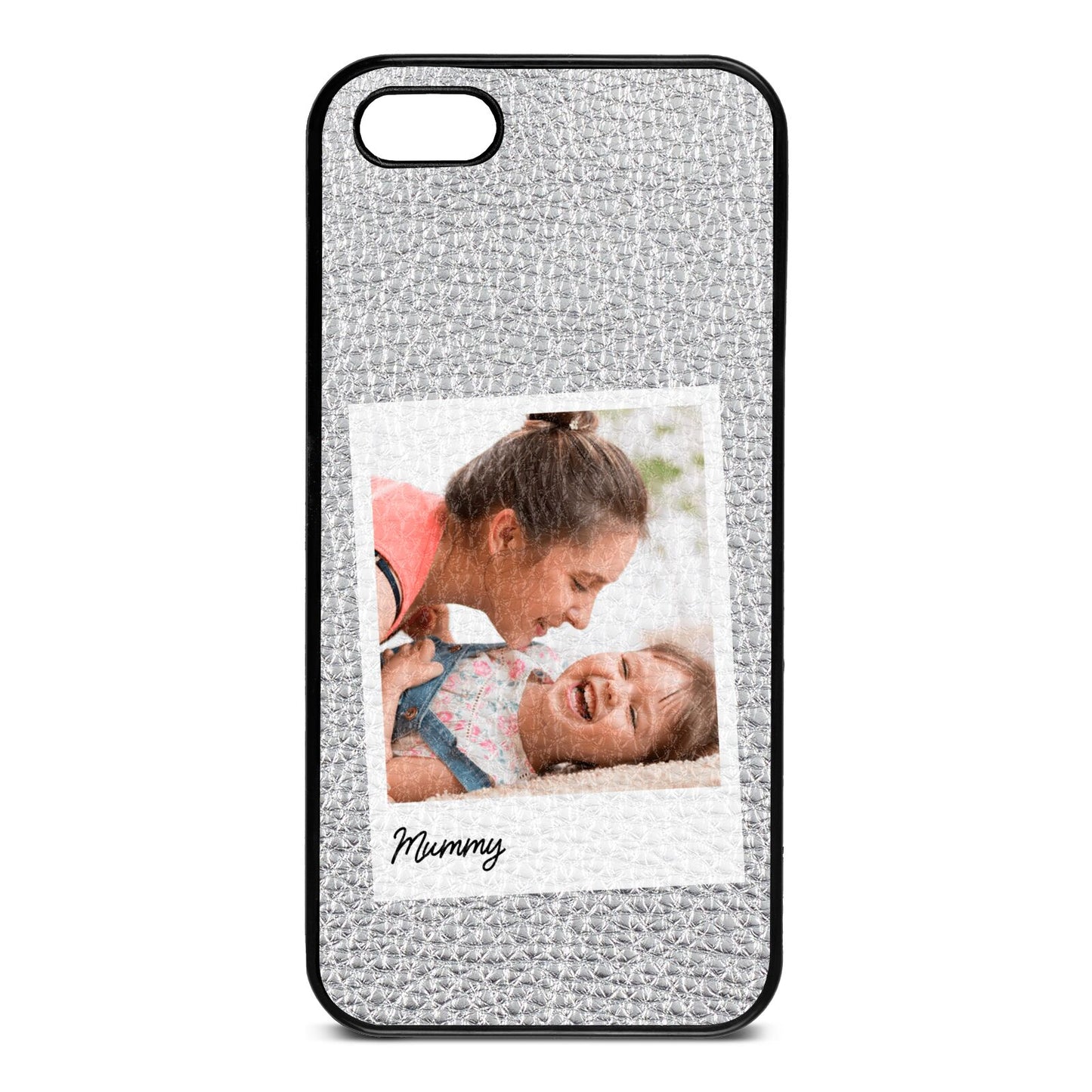 Mummy Photo Silver Pebble Leather iPhone 5 Case