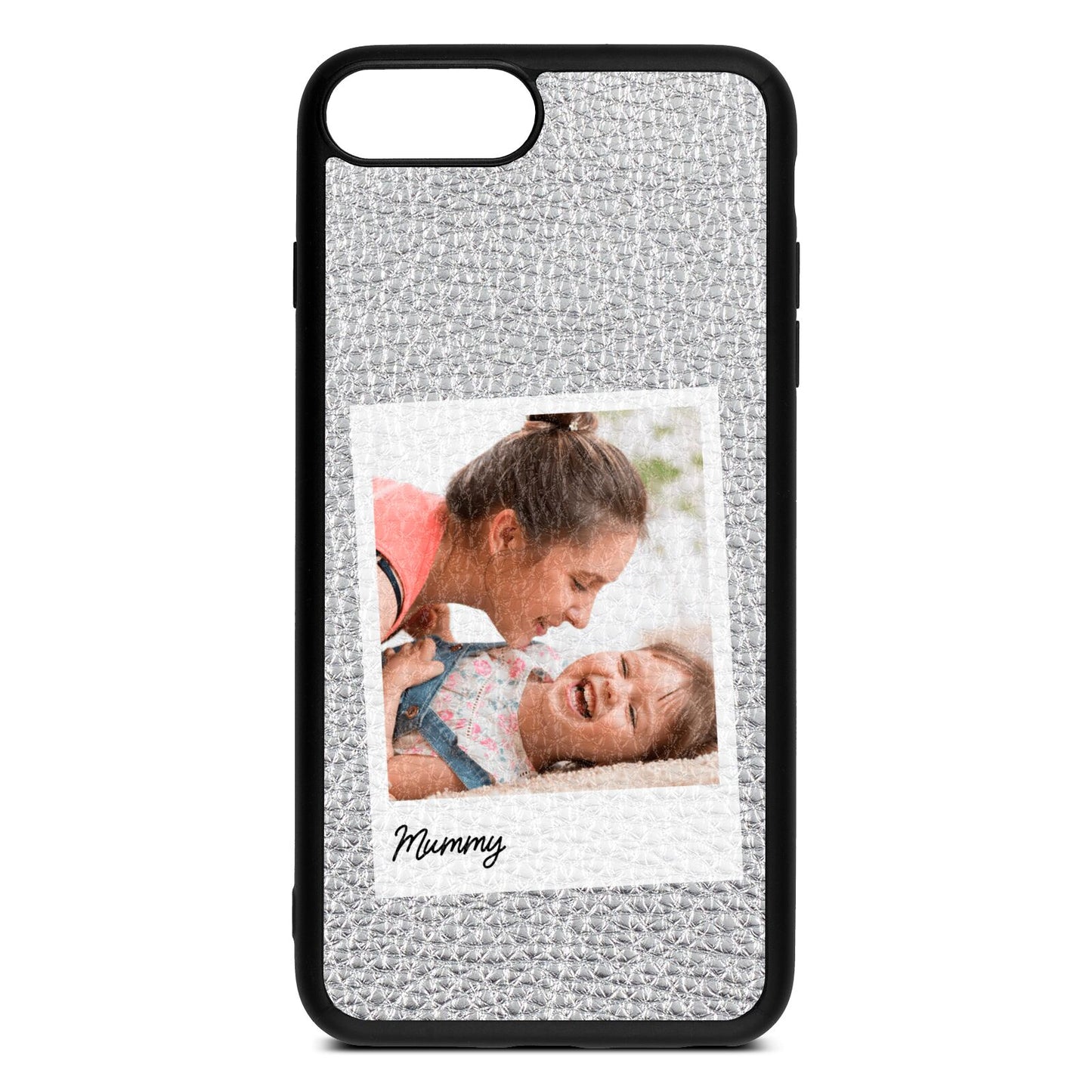 Mummy Photo Silver Pebble Leather iPhone 8 Plus Case