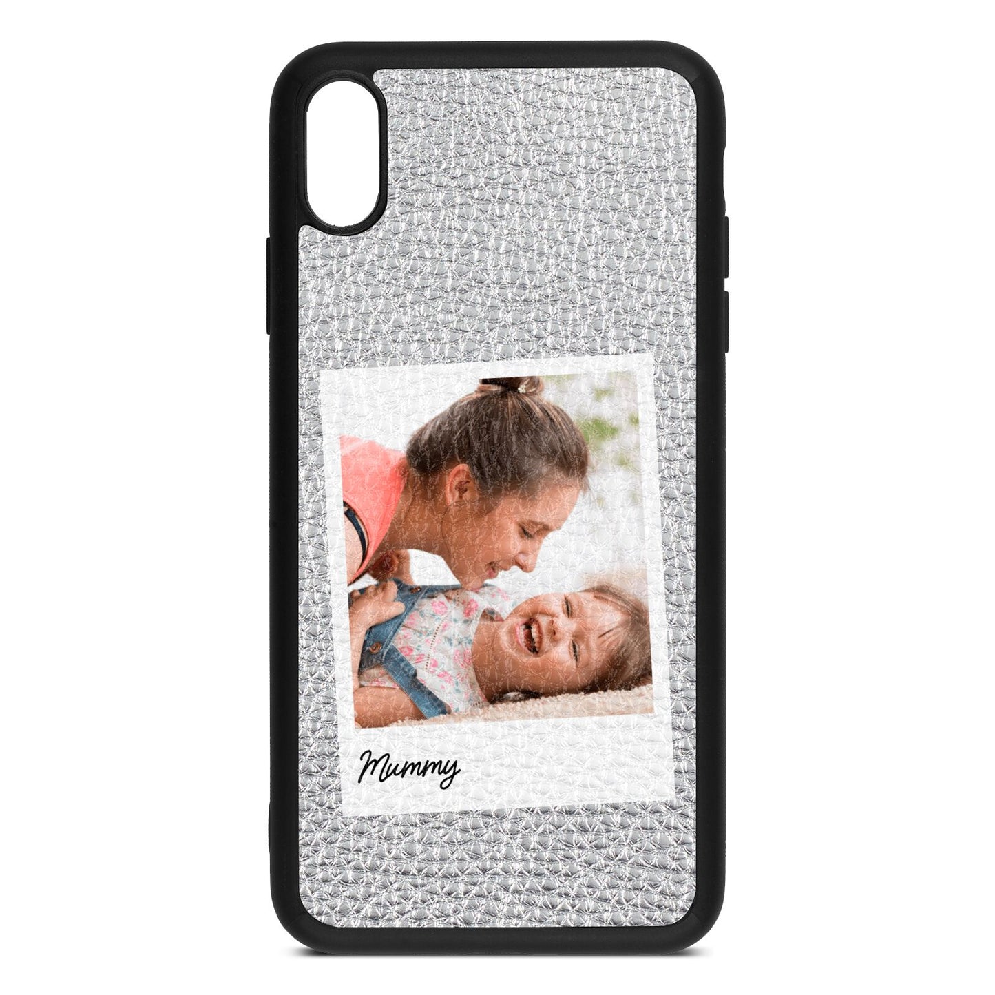 Mummy Photo Silver Pebble Leather iPhone Xs Max Case