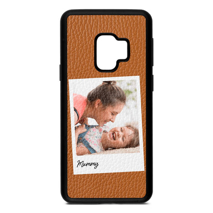 Mummy Photo Tan Pebble Leather Samsung S9 Case