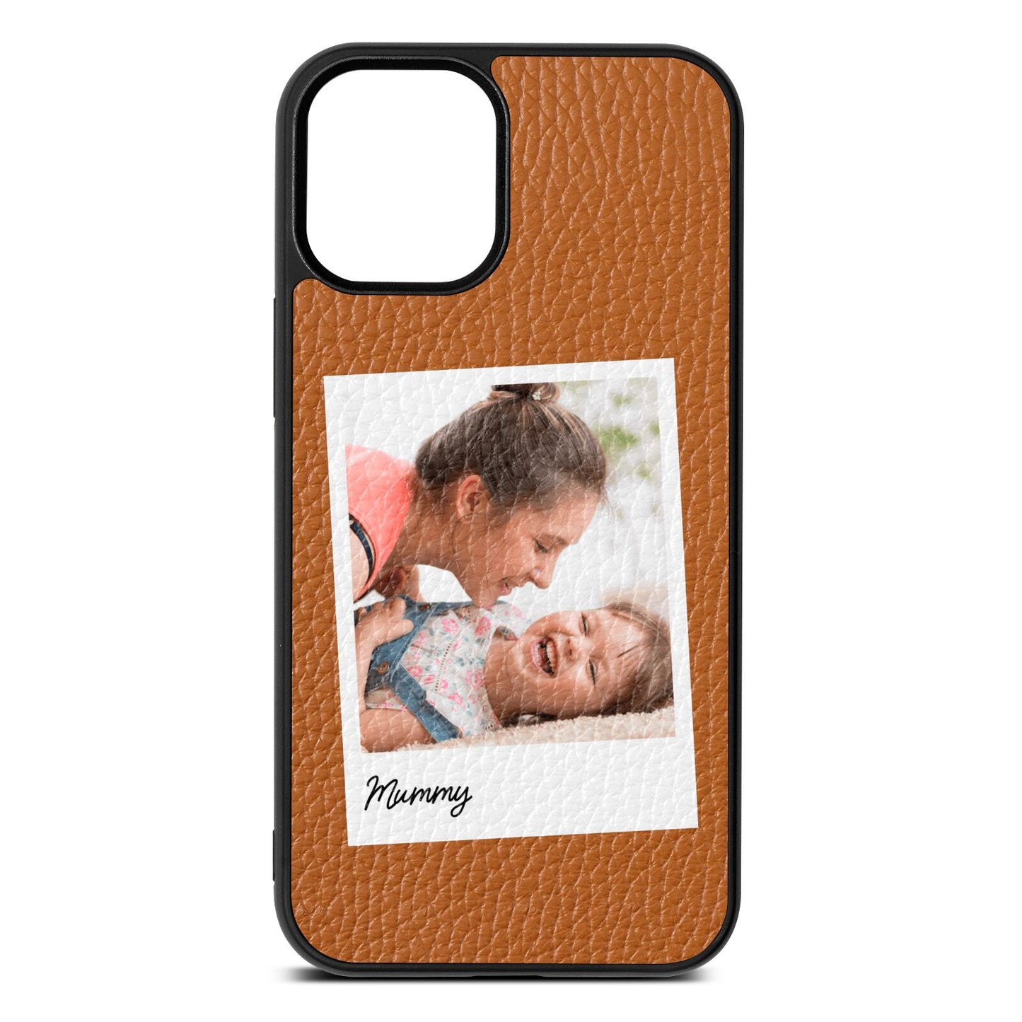 Mummy Photo Tan Pebble Leather iPhone 12 Mini Case