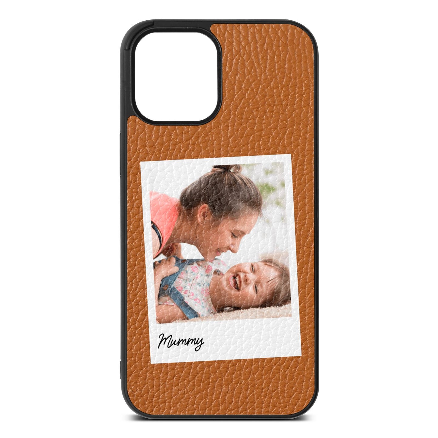 Mummy Photo Tan Pebble Leather iPhone 12 Pro Max Case