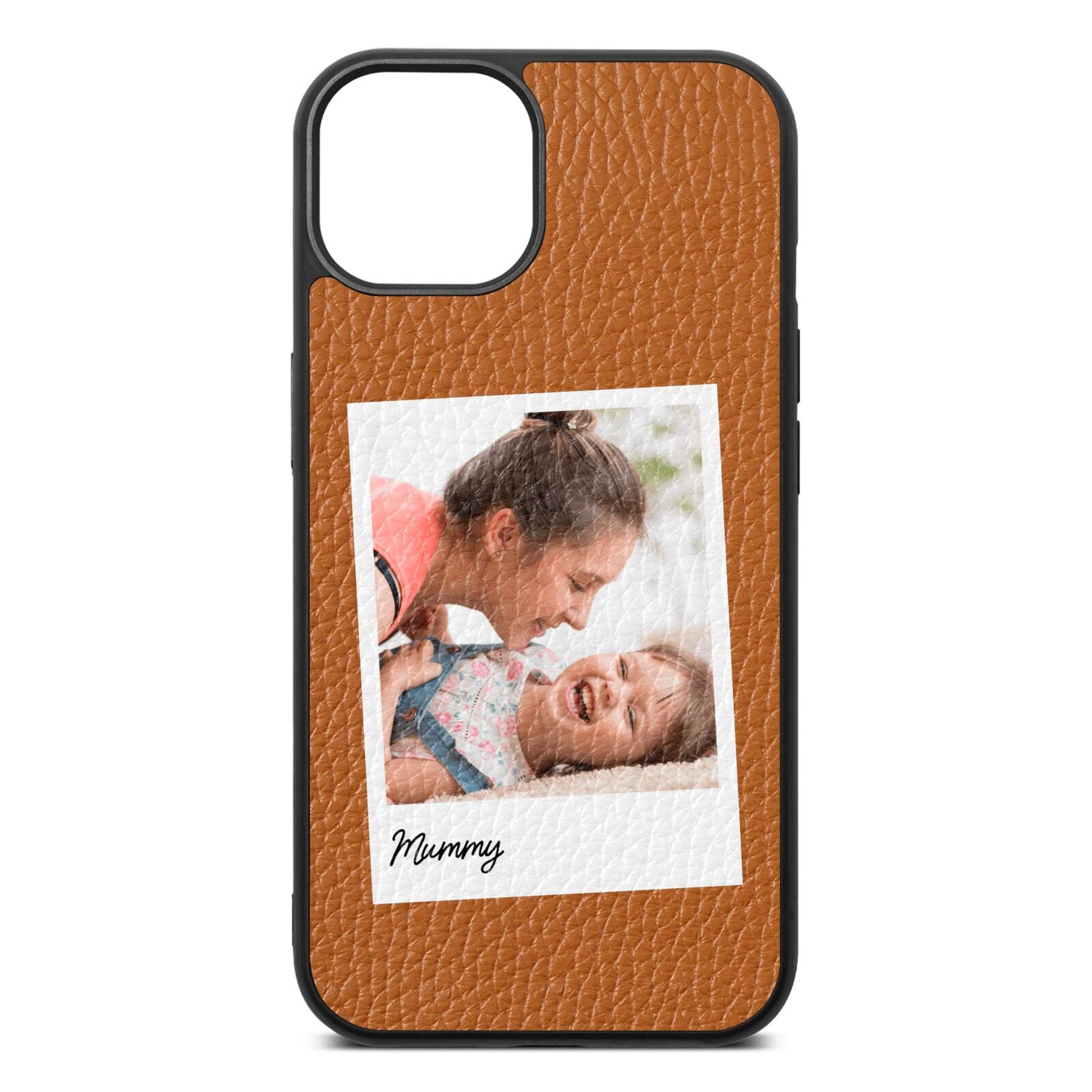 Mummy Photo Tan Pebble Leather iPhone 13 Case