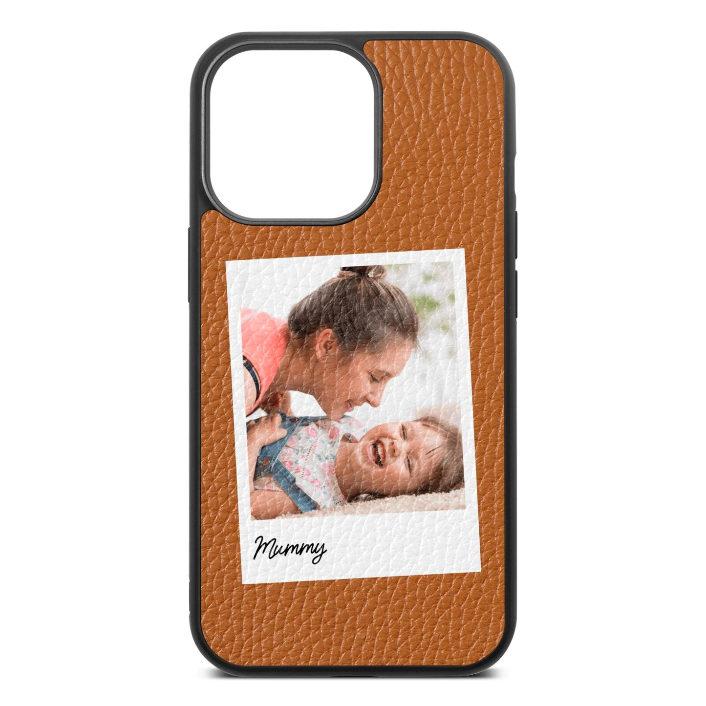 Mummy Photo Tan Pebble Leather iPhone 13 Pro Case