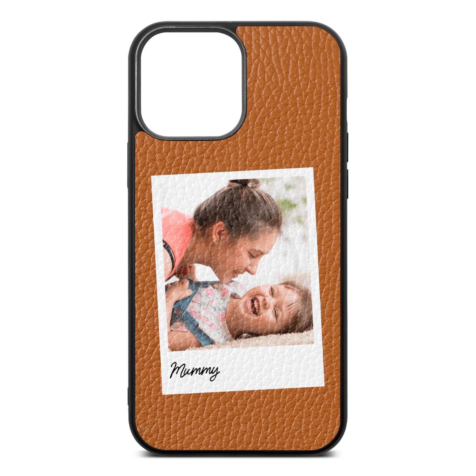 Mummy Photo Tan Pebble Leather iPhone 13 Pro Max Case