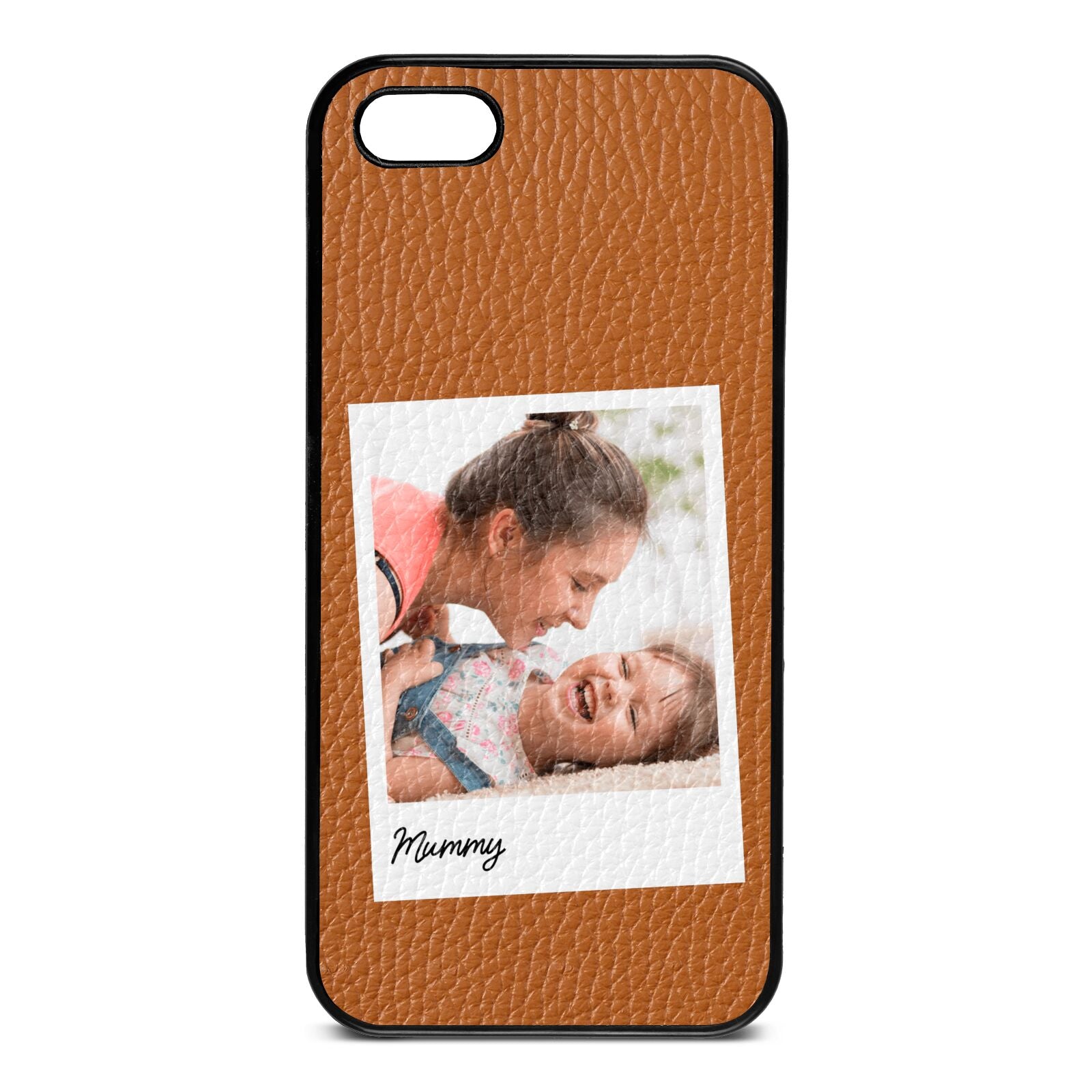 Mummy Photo Tan Pebble Leather iPhone 5 Case